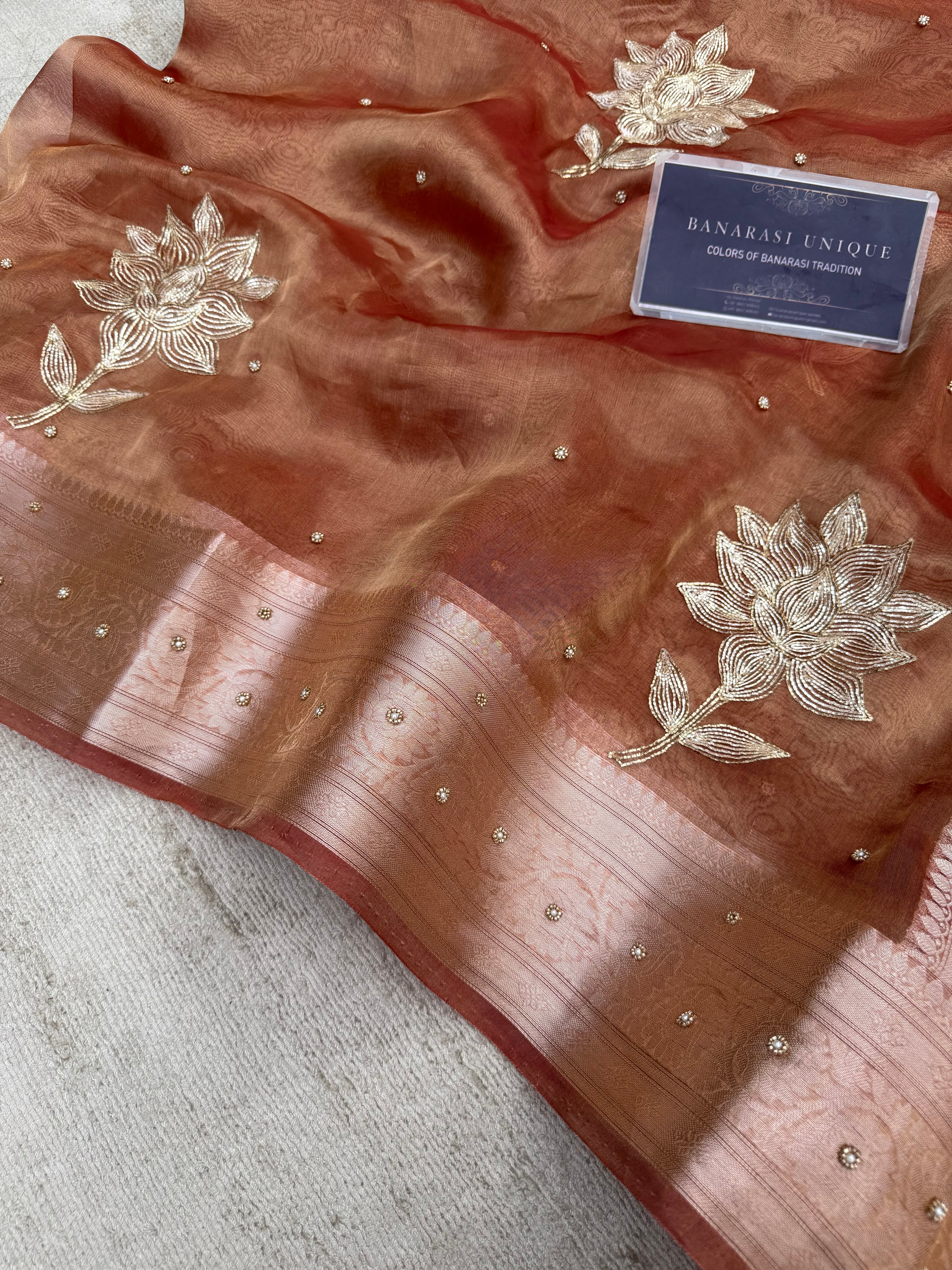 PURE TISSUE SILK WITH PITTA EMBROIDERY