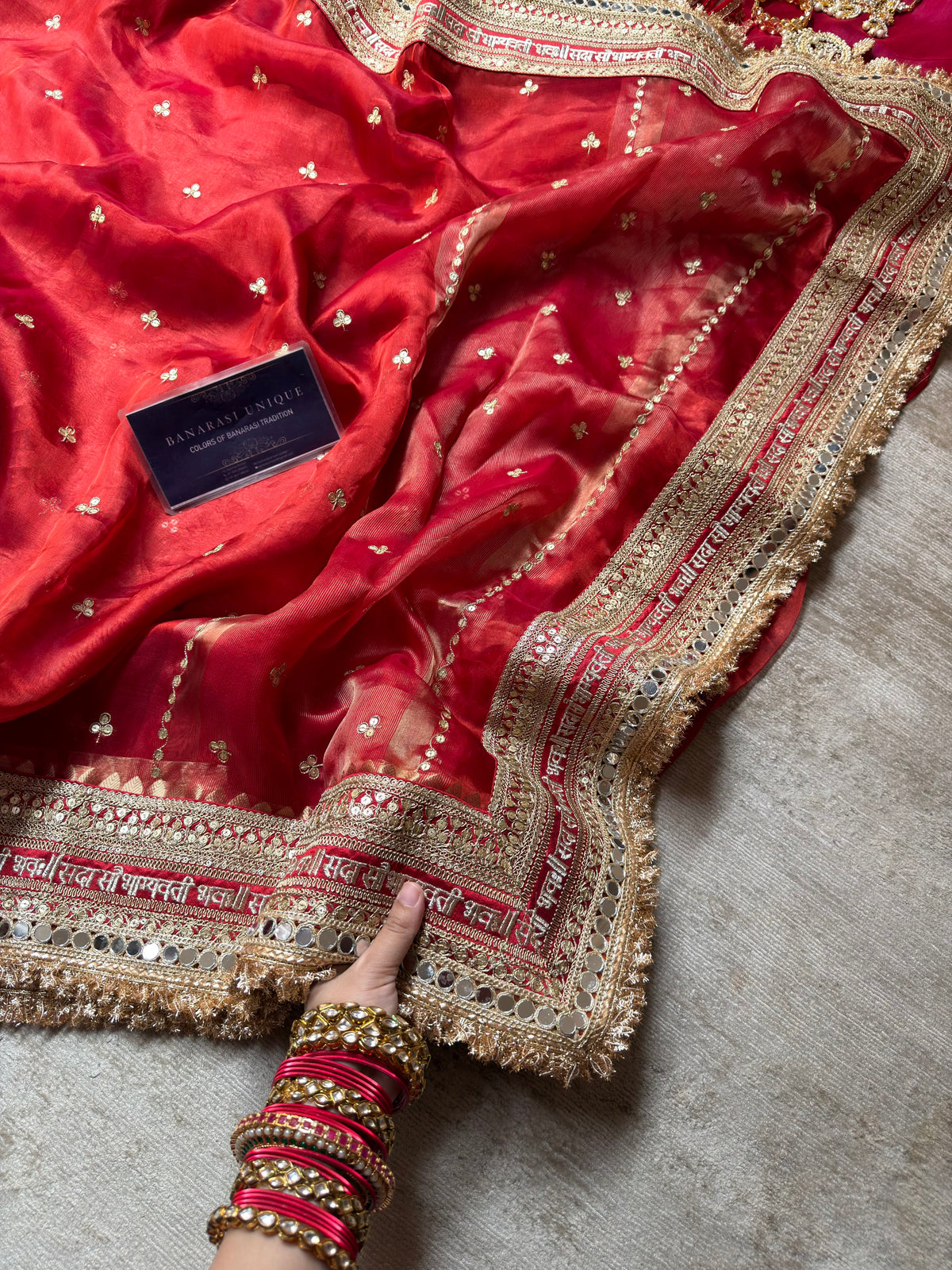 Karwa Chauth 2026 Pure Tissue Silk Saree | Red Bridal Saree