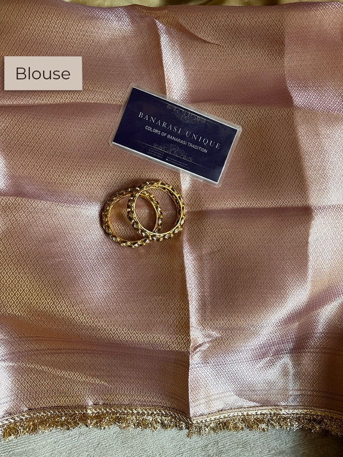 PLAIN PURE TISSUE SAREE with BROCADE BLOUSE - LAVENDER