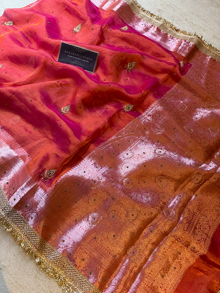 TEARDROP PAISLEY BUTIS - DHOOP CHAAV ORANGE and RANI