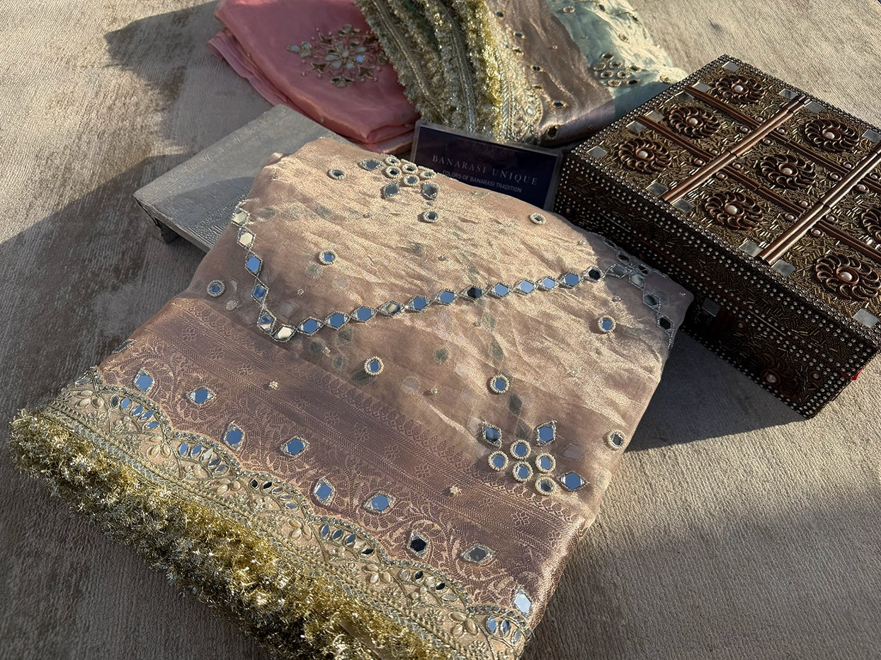 GEOMETRIC MIRROR BUTA and JAAL ALL OVER - IVORY