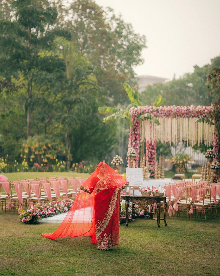 PURE ORGANZA DESIGNER BRIDAL SAREE - IVORY-GOLD