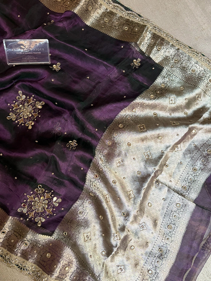 FLORAL BUTA- MIRROR - DHOOP CHAAV DARK PURPLE GREEN