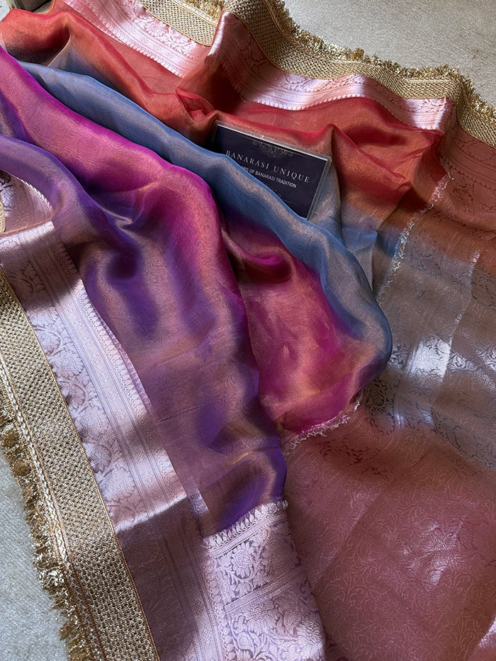RANGKAAT PURE TISSUE SAREE - MULTICOLOUR