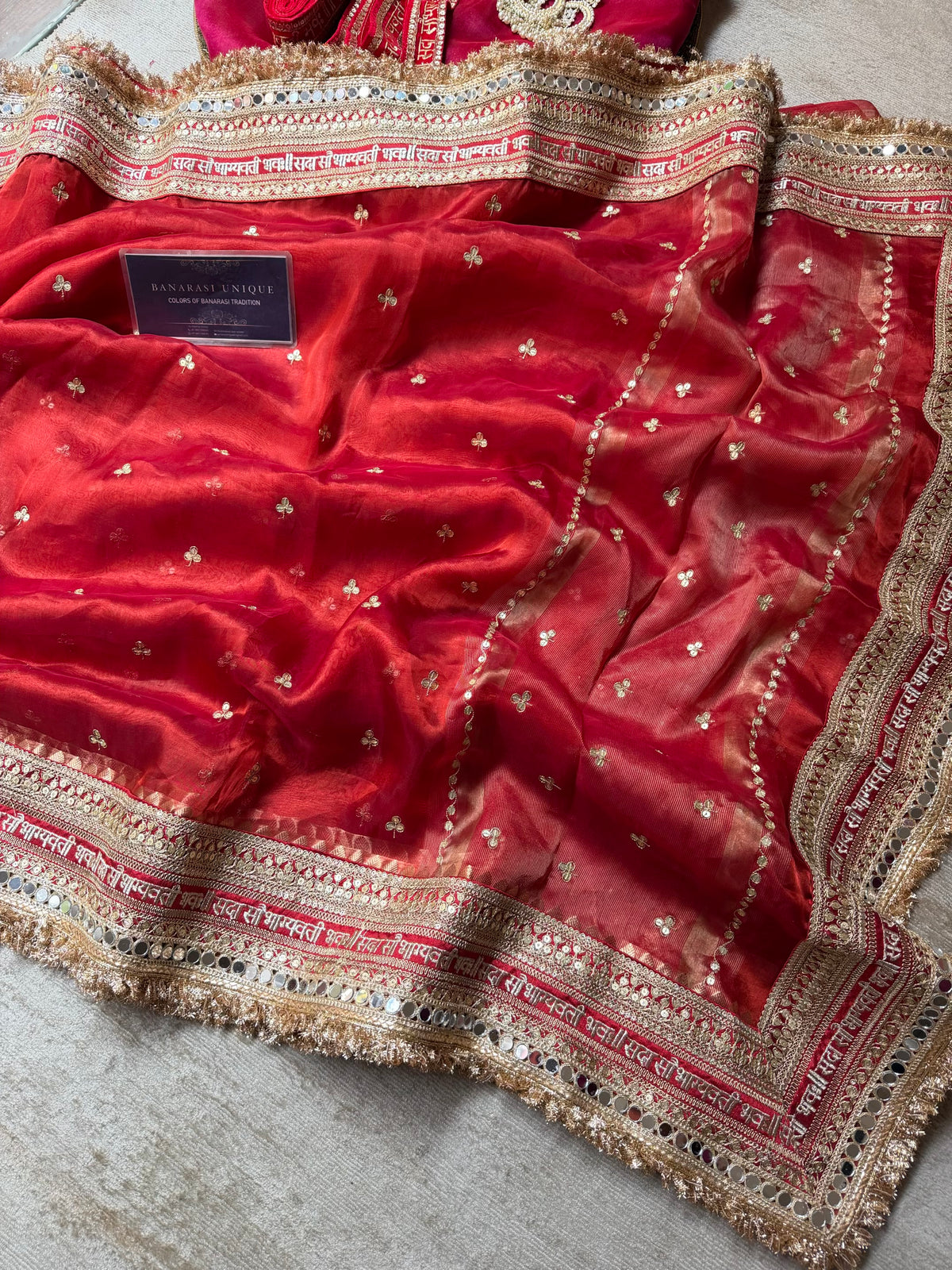 Karwa Chauth 2026 Pure Tissue Silk Saree | Red Bridal Saree
