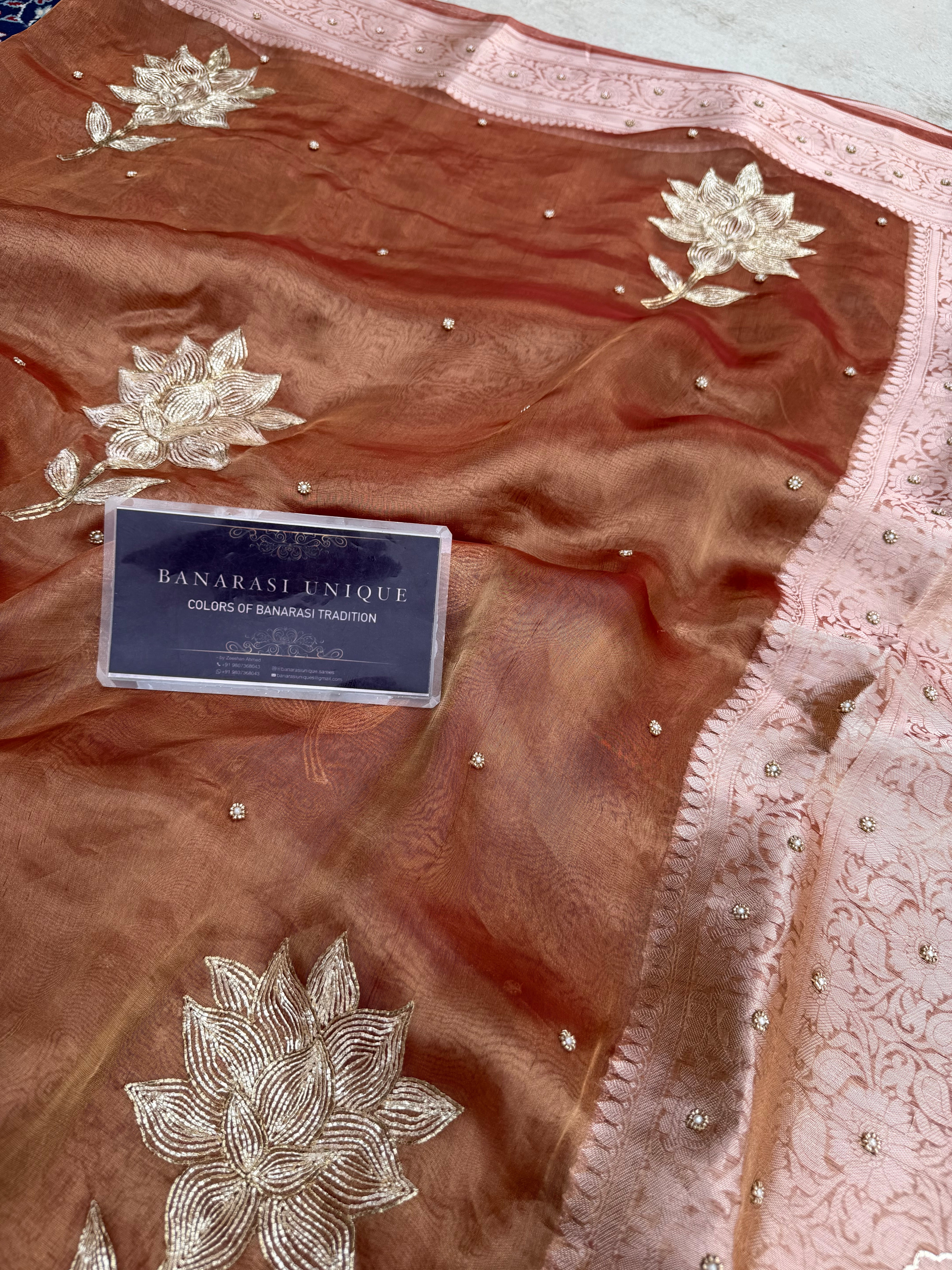 PURE TISSUE SILK WITH PITTA EMBROIDERY