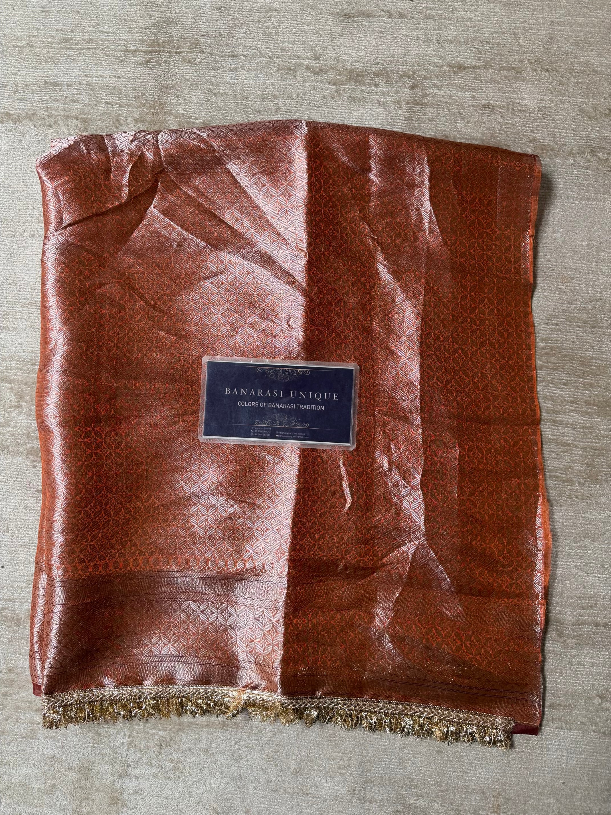 LEHERIYA JAAL (KASHTI) - BURNT ORANGE