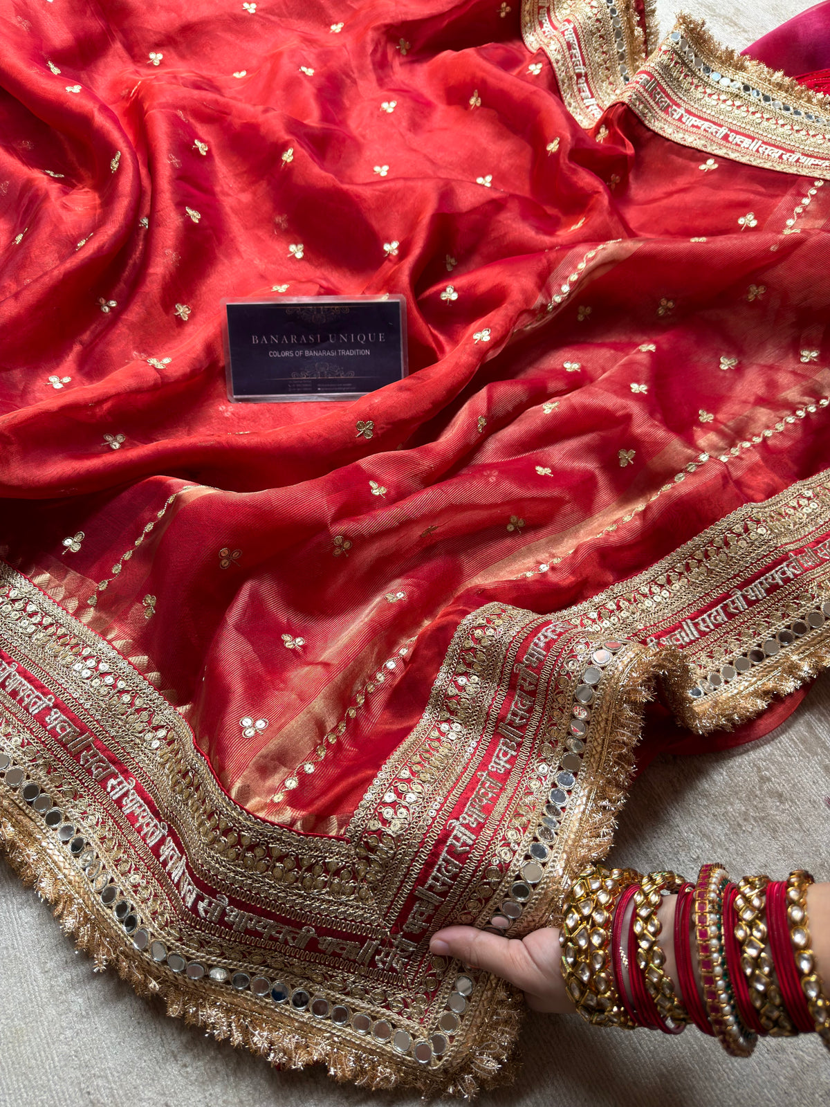 Karwa Chauth 2026 Pure Tissue Silk Saree | Red Bridal Saree