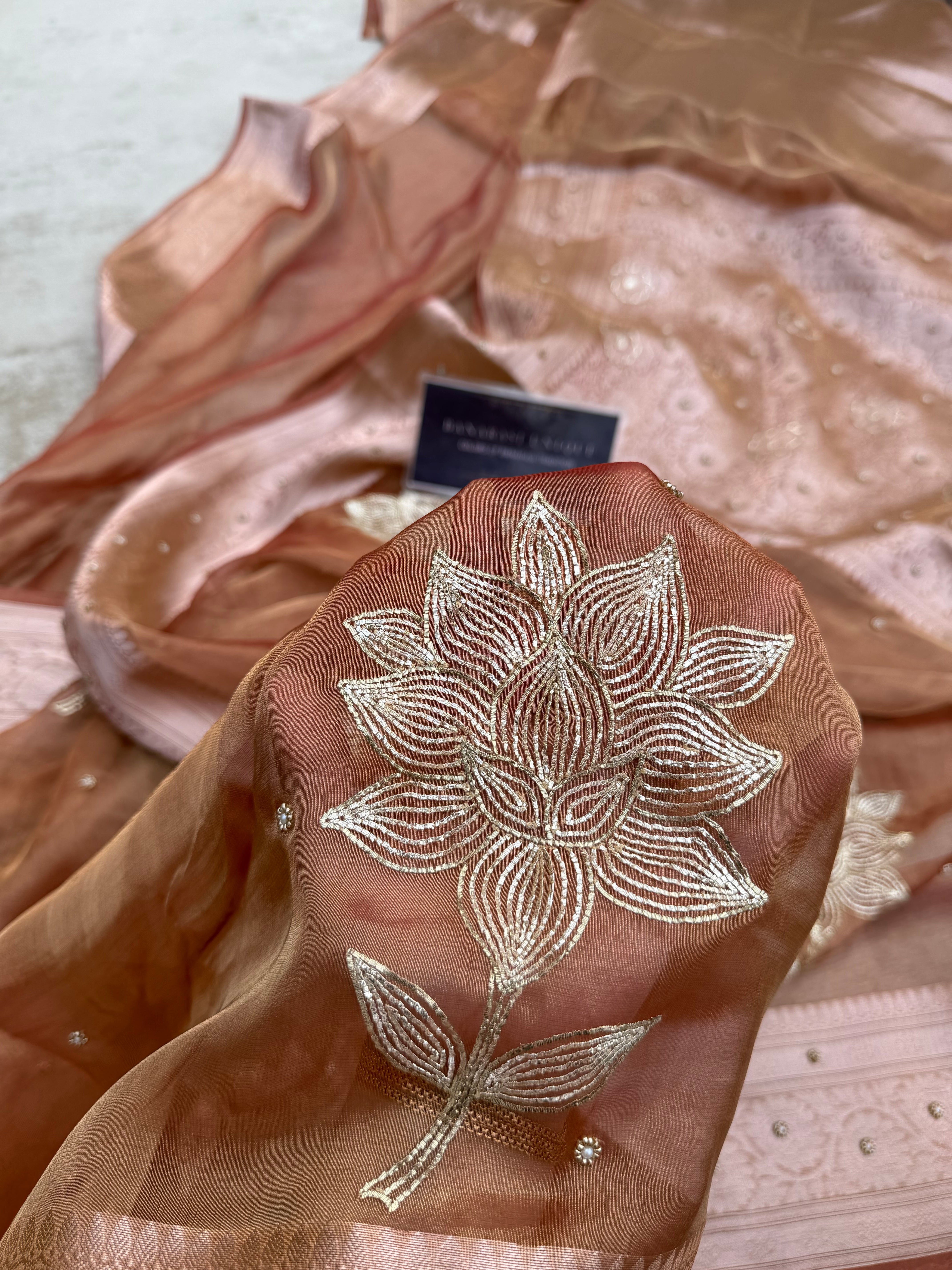 PURE TISSUE SILK WITH PITTA EMBROIDERY