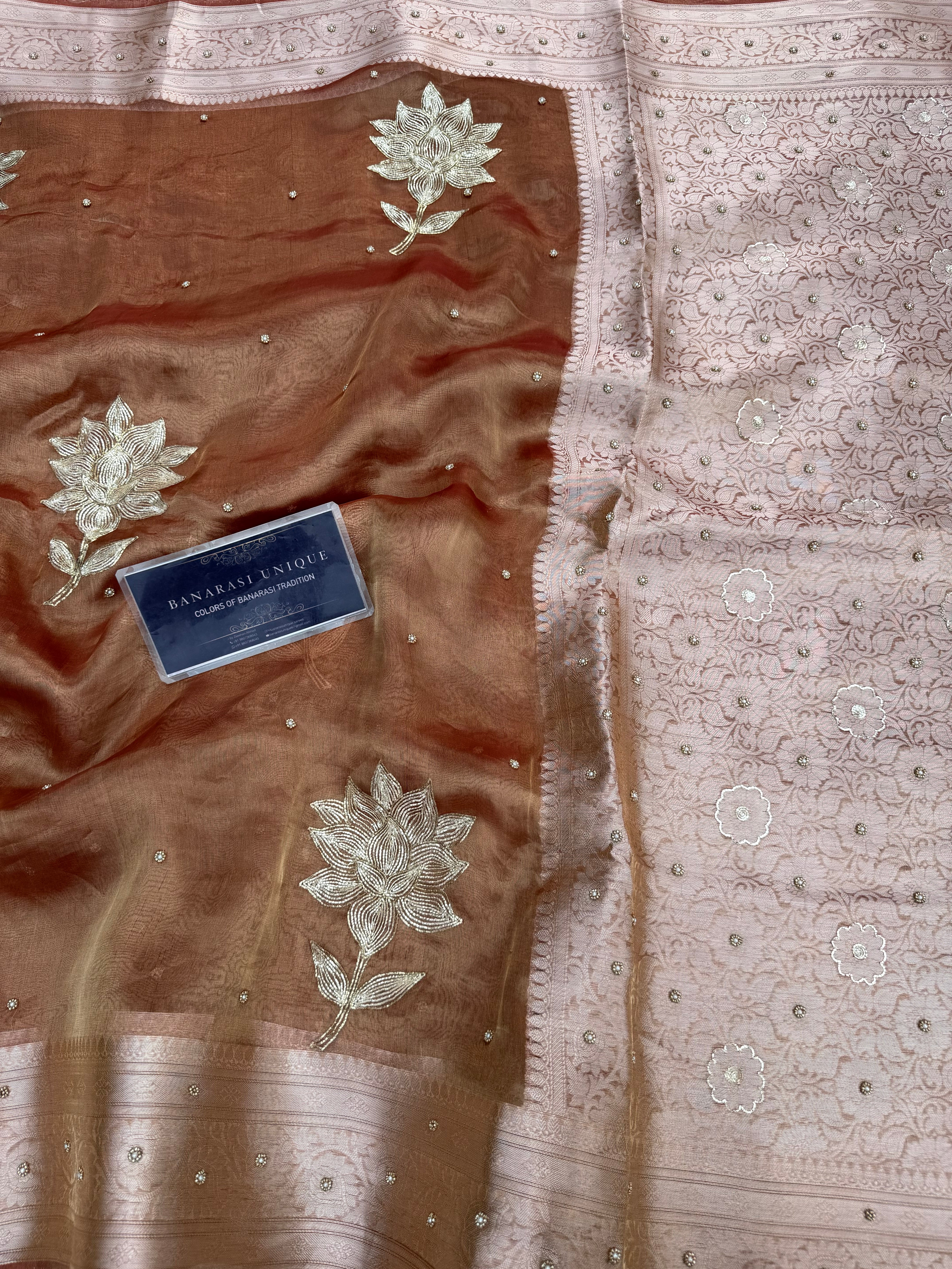PURE TISSUE SILK WITH PITTA EMBROIDERY