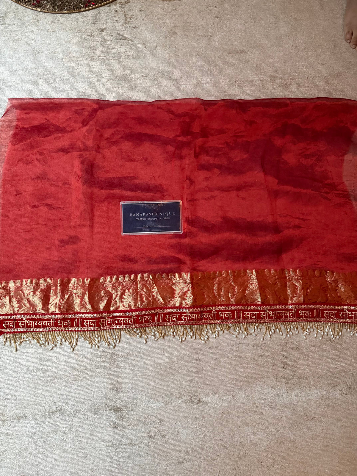 Pure Tissue Silk Ghungru X Mirror Work Karwa Chauth Special Saree