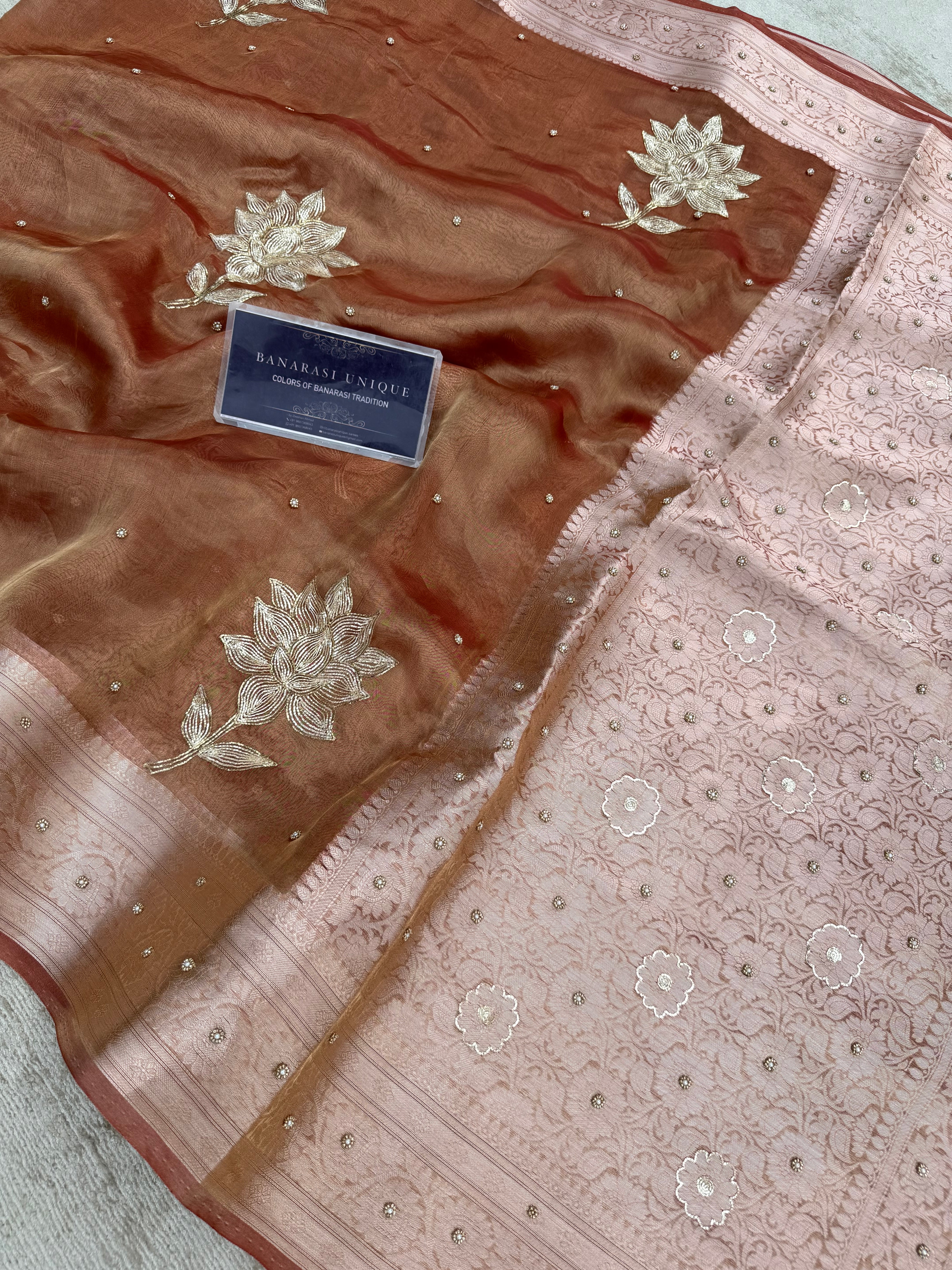 PURE TISSUE SILK WITH PITTA EMBROIDERY