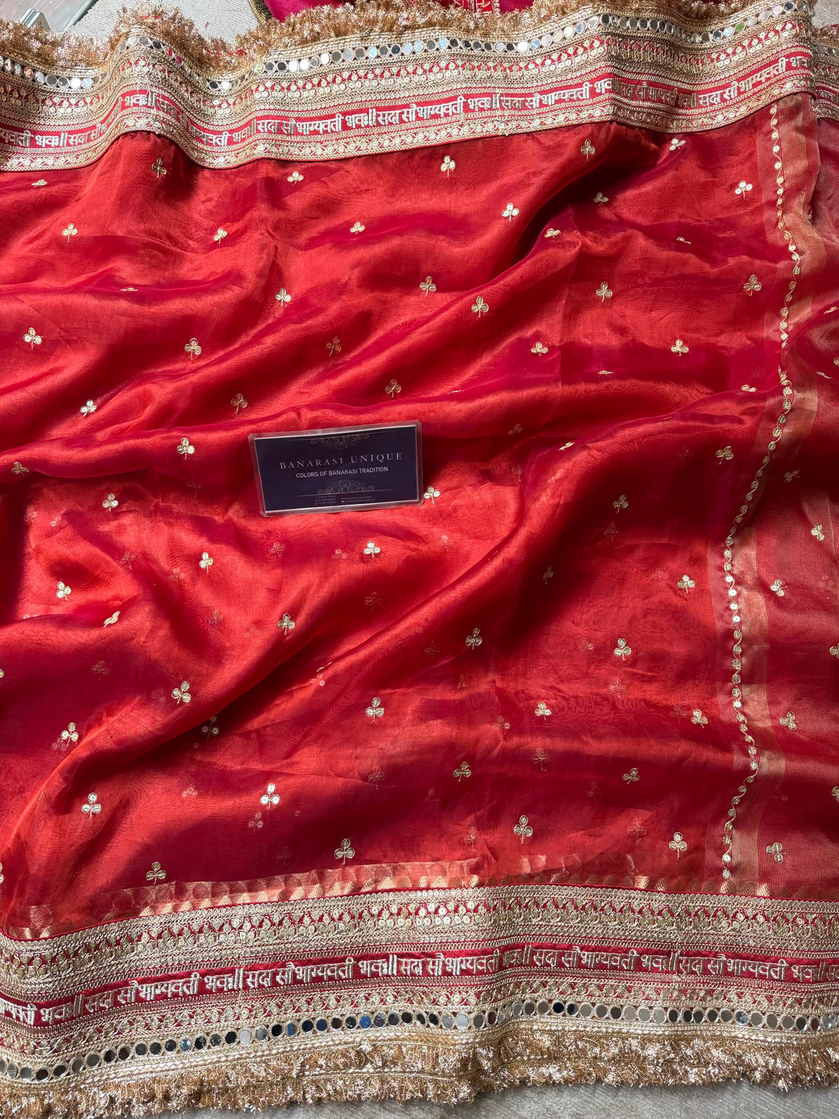Karwa Chauth 2026 Pure Tissue Silk Saree | Red Bridal Saree