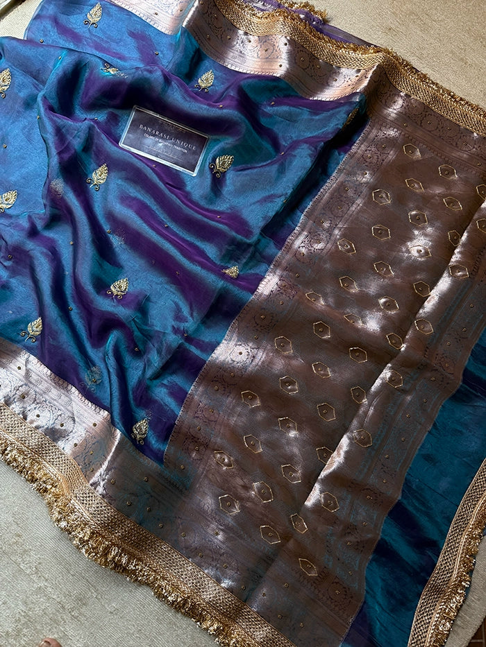 TEARDROP PAISLEY BUTIS - DHOOP CHAAV BLUE & PURPLE