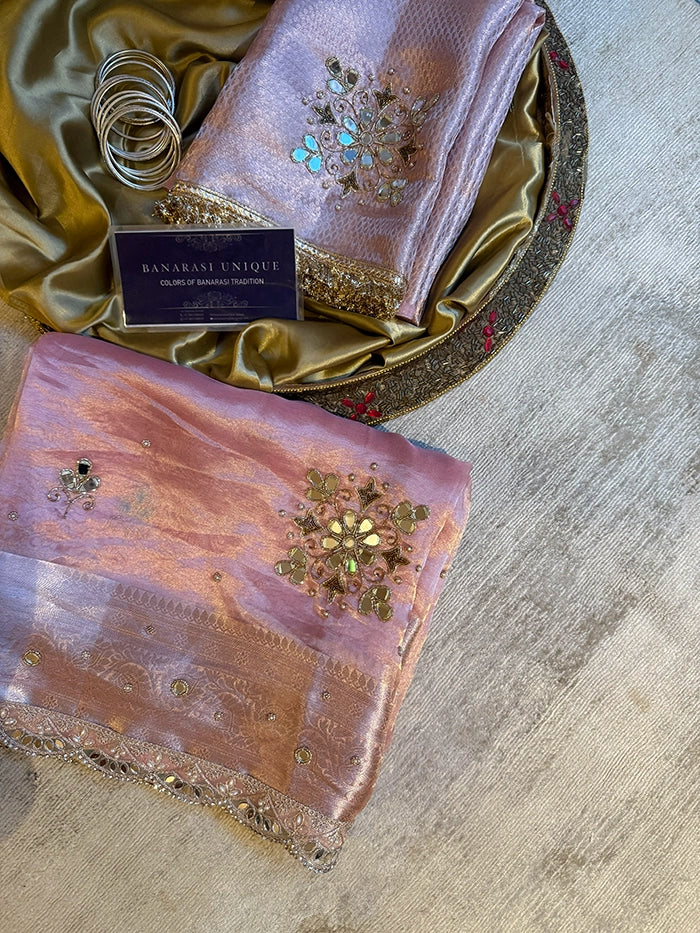 FLORAL BUTA- MIRROR - BABY PINK