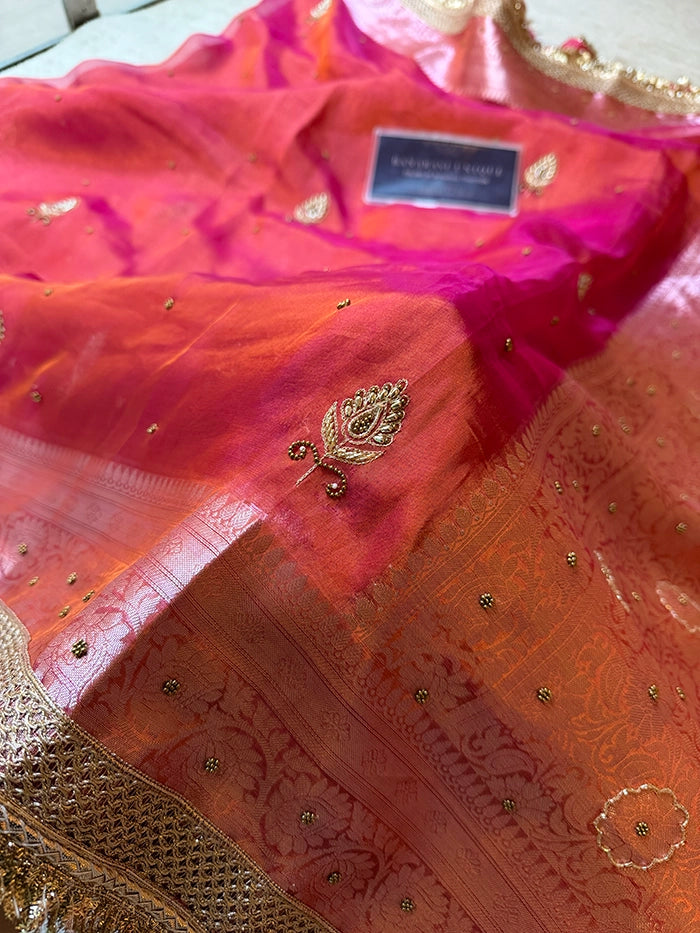 TEARDROP PAISLEY BUTIS - DHOOP CHAAV ORANGE and RANI