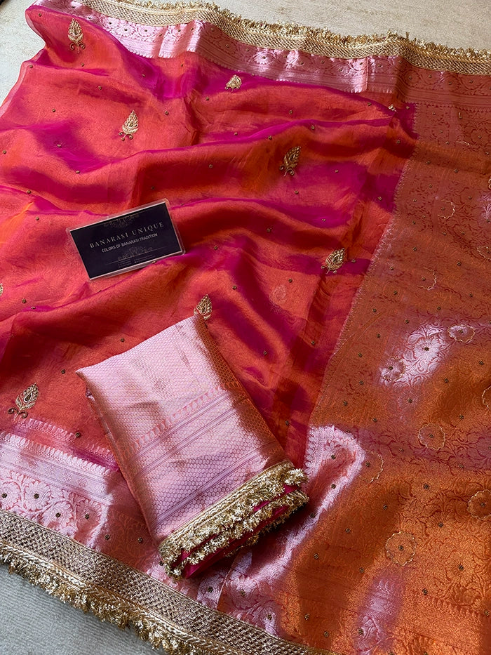 TEARDROP PAISLEY BUTIS - DHOOP CHAAV ORANGE and RANI