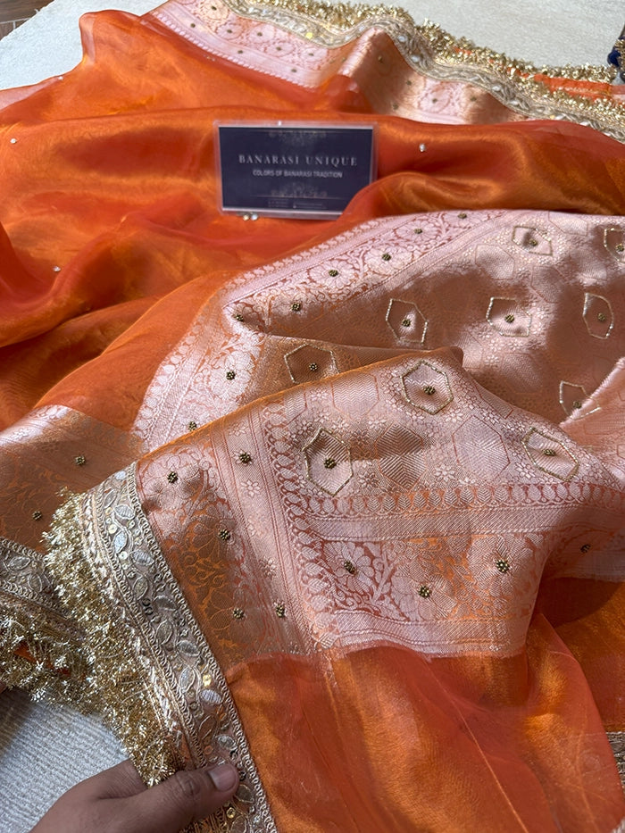 LEAF EFFECT PURE TISSUE - ORANGE