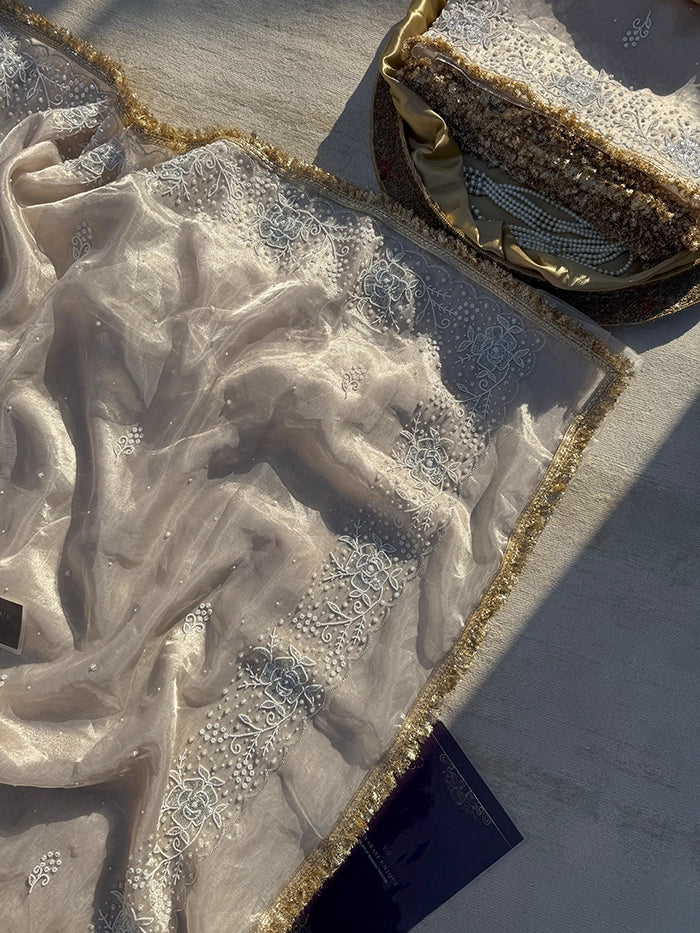 PEARL WORK ALL OVER - SILVER WHITE