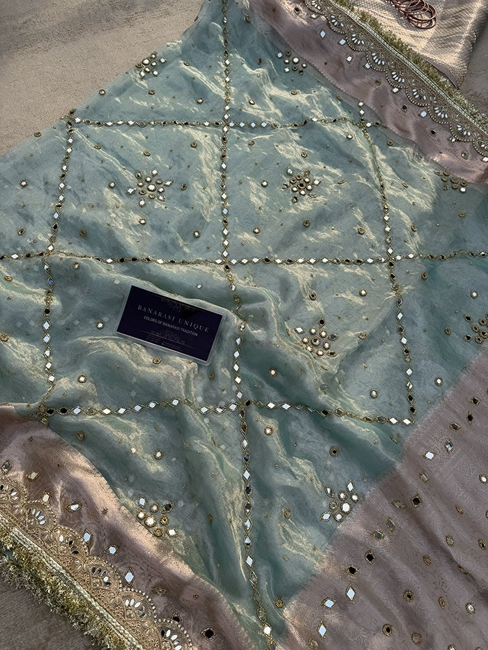 GEOMETRIC MIRROR BUTA and JAAL ALL OVER - ICE BLUE