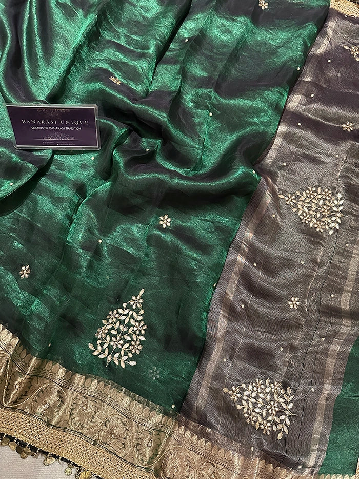 LEAF EFFECT PURE TISSUE - GREEN