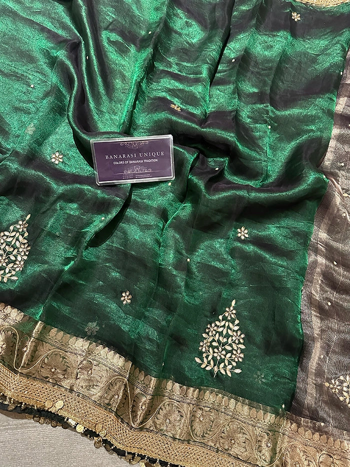 LEAF EFFECT PURE TISSUE - GREEN