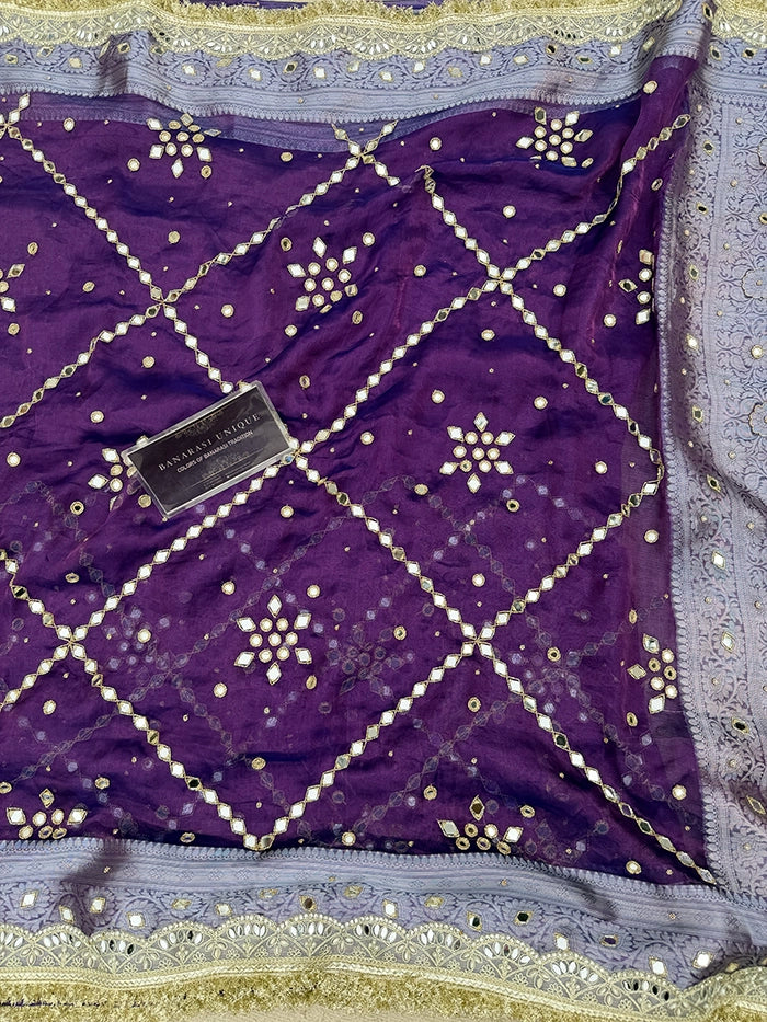 GEOMETRIC MIRROR BUTA and JAAL ALL OVER - PURPLE