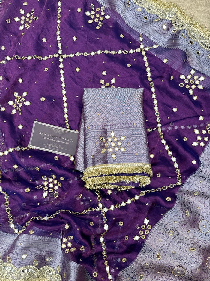 GEOMETRIC MIRROR BUTA and JAAL ALL OVER - PURPLE