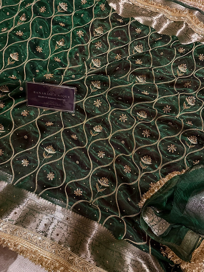 LEHERIYA JAAL (KASHTI) - BOTTLE GREEN