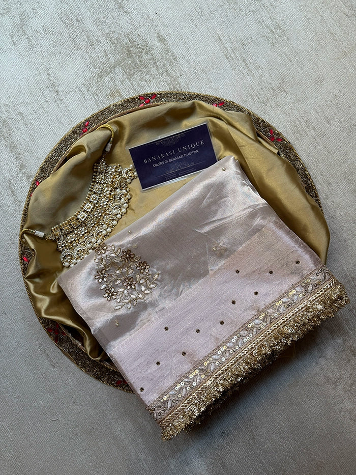 LEAF EFFECT PURE TISSUE - IVORY
