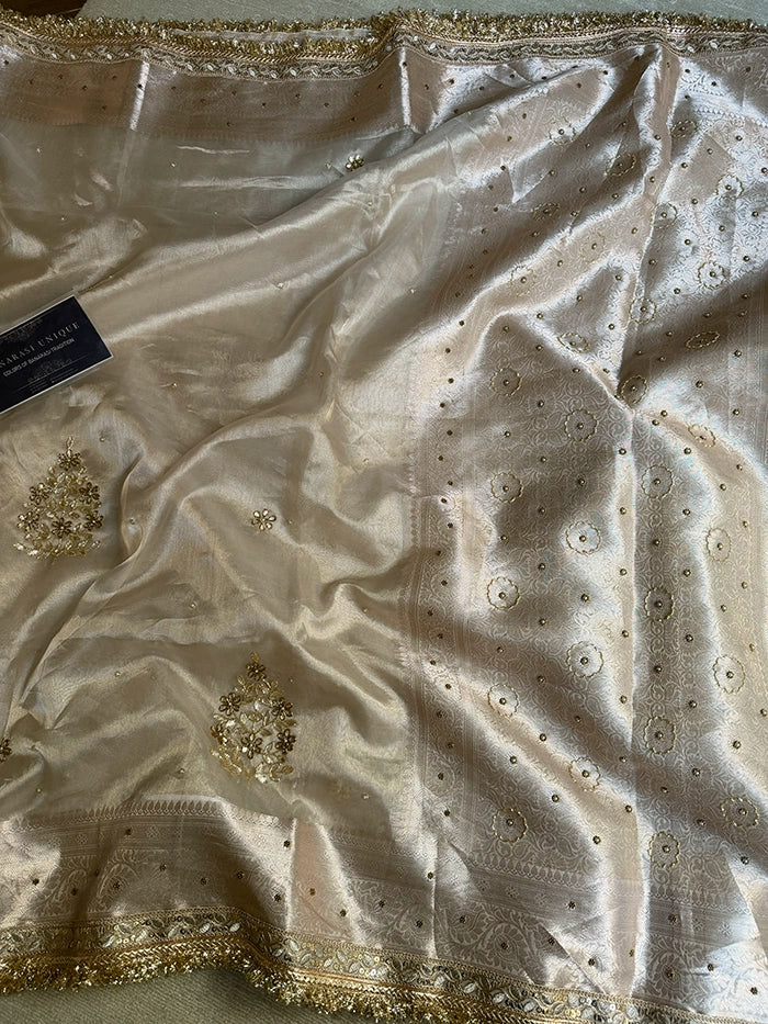 LEAF EFFECT PURE TISSUE - IVORY