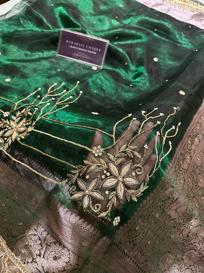 FLORAL BLOOMS - BOTTLE GREEN
