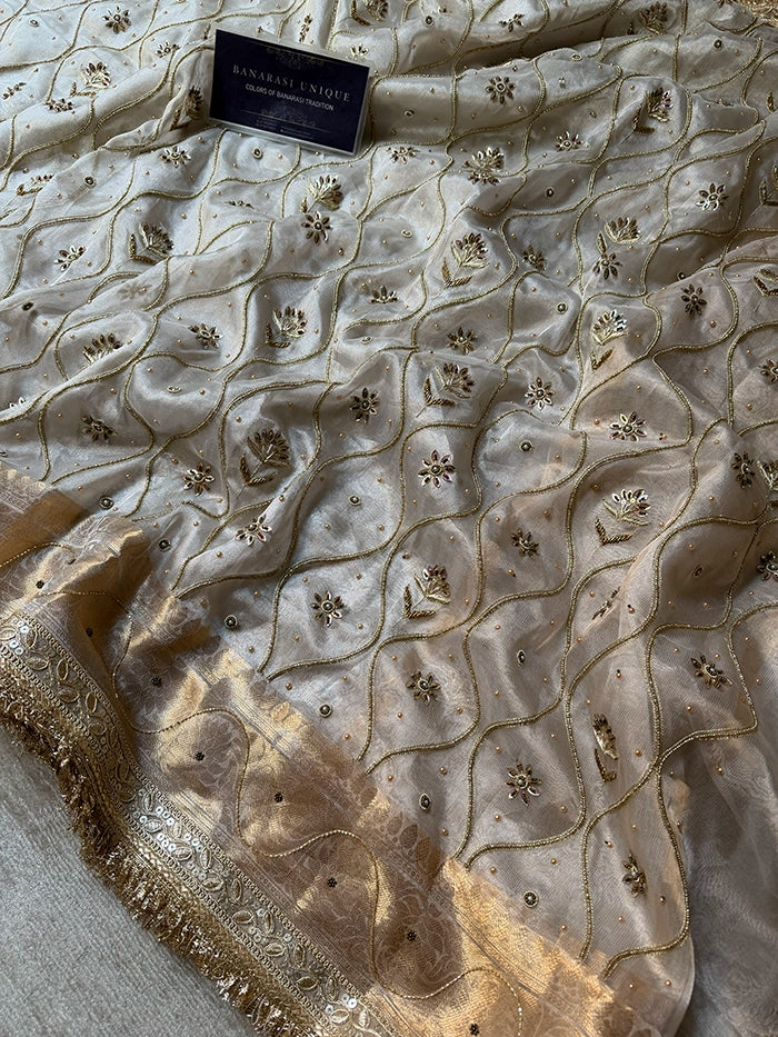 LEHERIYA JAAL (KASHTI) - IVORY